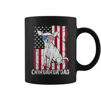 Chihuahua Dad Father Day Gift Us Flag Patriotic Dog 4Th July Coffee Mug | Mazezy