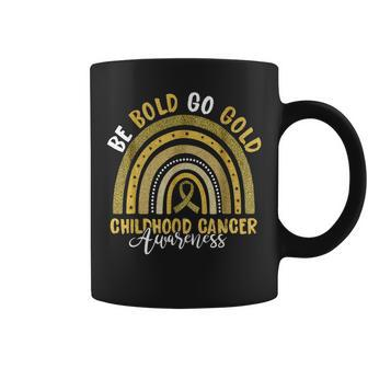 Childhood Be Bold Go Gold Childhood Cancer Awareness Rainbow Coffee Mug | Mazezy UK