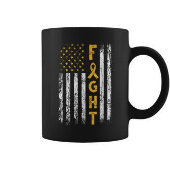 Childhood Cancer Awareness Fight Support American Flag Usa Coffee Mug | Mazezy