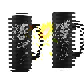 Childhood Cancer Awareness Hummingbird Sunflower Ribbon Coffee Mug | Seseable UK