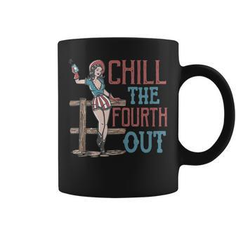 Chill The Fourth Out Retro Cowgirl Western 4Th Of July Women Coffee Mug | Mazezy