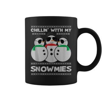 Chillin With My Snowmies Snowman Ugly Christmas Sweater Coffee Mug | Mazezy