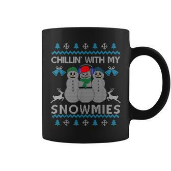 Chillin With My Snowmies Ugly Christmas Sweater Coffee Mug - Monsterry