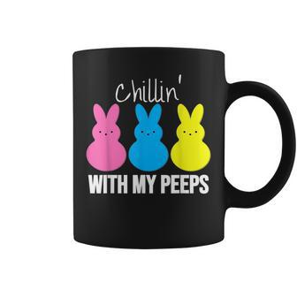 Chillin With My Peeps Bunny Girls Boys Funny Easter Coffee Mug | Mazezy