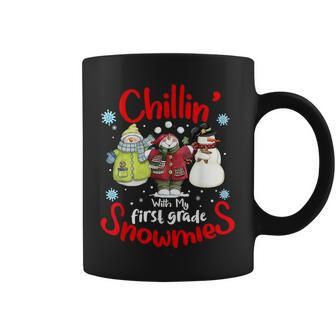 Chilling With My First Grade Snowmies Teacher Christmas Coffee Mug - Seseable