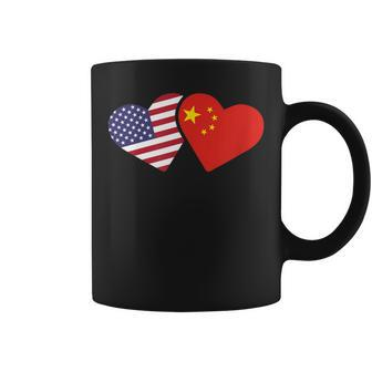 China Usa Flag T Heart Chinese American Love Coffee Mug | Mazezy