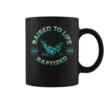 Christian Baptism Baptized-2023 Raised-To-Life Coffee Mug - Seseable