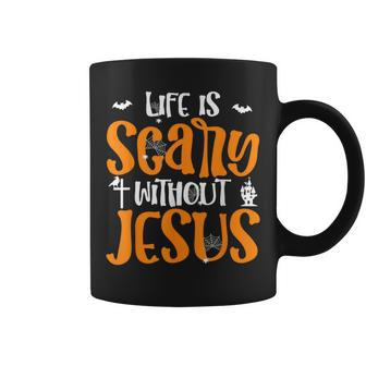 Christian Halloween Costume Life Is Scary Without Jesus Coffee Mug | Mazezy