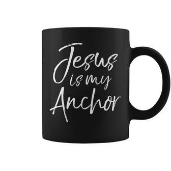 Christian Security In Christ Quote Gift Jesus Is My Anchor Coffee Mug | Mazezy CA