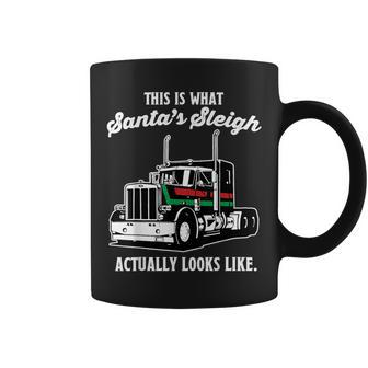 Christmas Asphalt Cowboy Trucker Truck Driver Coffee Mug | Mazezy