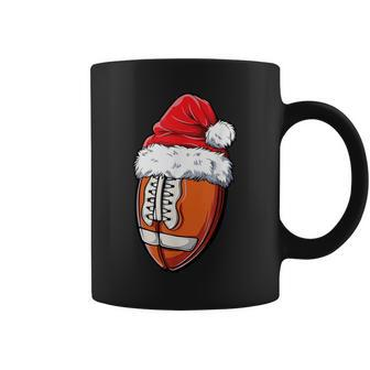 Christmas Football Ball Santa Hat Xmas Boys Team Sport Coffee Mug | Mazezy