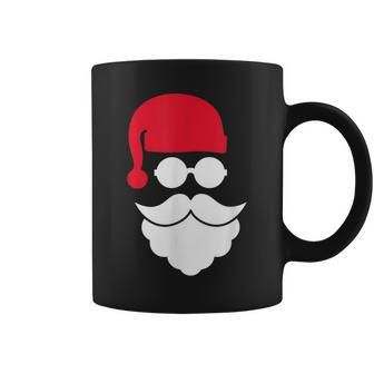 Christmas Funny Santa Claus Face With Hat Beard Coffee Mug | Mazezy