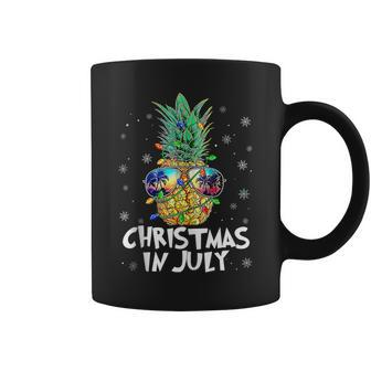 Christmas In July Pineapple Christmas Tree Lights Sunglasses Coffee Mug | Mazezy