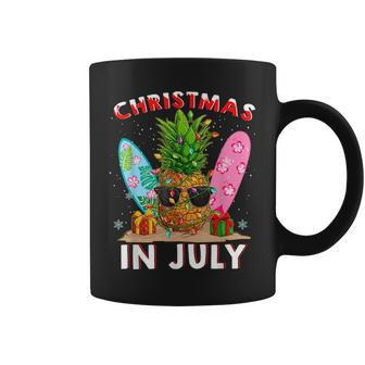 Christmas In July Pineapple Surf Santa Summer Tree Summer Funny Gifts Coffee Mug | Mazezy