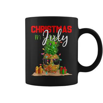 Christmas In July Pineapple Xmas Tree Summer Vacation Vacation Funny Gifts Coffee Mug | Mazezy