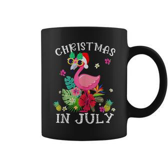 Christmas In July Pink Flamingo Hawaii Funny Women Girls Flamingo Funny Gifts Coffee Mug | Mazezy