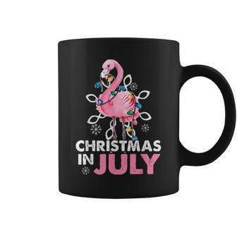Christmas In July Pink Flamingo Summer Funny Camping Camper Camping Funny Gifts Coffee Mug | Mazezy