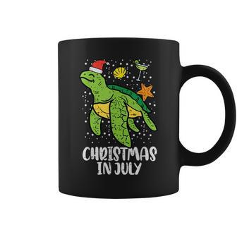 Christmas In July Turtle Summer Xmas Tortoise Women Men Kids Summer Funny Gifts Coffee Mug | Mazezy