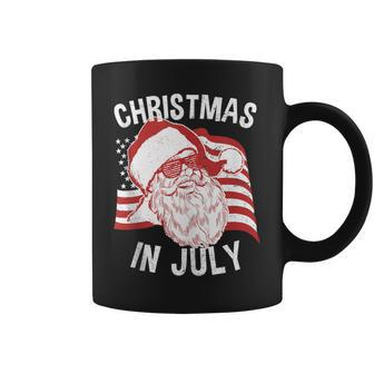 Christmas In July Retro Hipster Santa 4Th Of July Coffee Mug - Monsterry AU