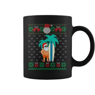 Christmas In July Summer Santa Ugly Xmas Sweater Tropical Coffee Mug | Mazezy