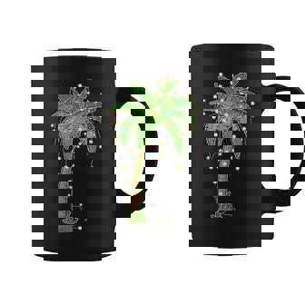 Christmas Lights Palm Tree Beach Tropical Xmas Coffee Mug - Thegiftio UK