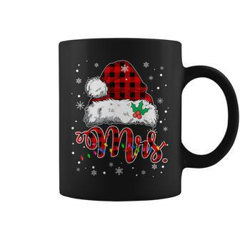 Christmas Mr And Mrs Claus Matching Pajamas Plaid Couples Coffee Mug - Thegiftio UK