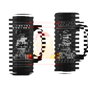 Christmas Owl Santa Hat Ugly Christmas Sweater Coffee Mug - Seseable