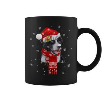 Christmas Pajama Border Collie Costume Santa Hat Coffee Mug | Seseable CA