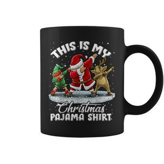 This Is My Christmas Pajama Dabbing Santa Elf Pajamas Coffee Mug | Mazezy