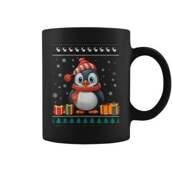Christmas Penguin Santa Hat Ugly Christmas Sweater Coffee Mug - Monsterry