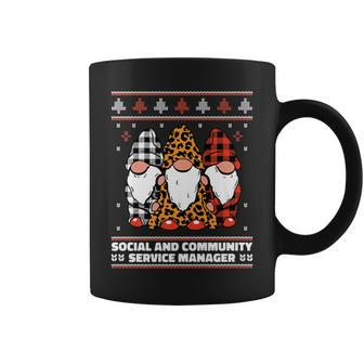 Christmas Santa Gnome Social And Community Service Manager Coffee Mug | Mazezy