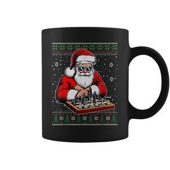 Christmas Santa Playing Chess Ugly Christmas Sweater Coffee Mug | Mazezy