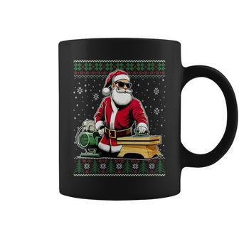 Christmas Santa Woodworking Ugly Christmas Sweater Coffee Mug - Monsterry