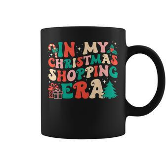 In My Christmas Shopping Era Xmas Groovy Retro Holiday Coffee Mug - Seseable