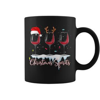 Christmas Spirits Glasses Of Wine Winter Holiday Coffee Mug - Seseable