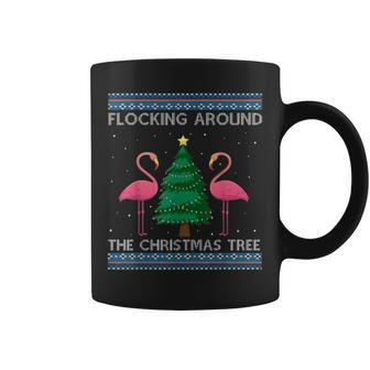 Christmas Tree Flamingo Ugly Christmas Sweaters Coffee Mug - Monsterry
