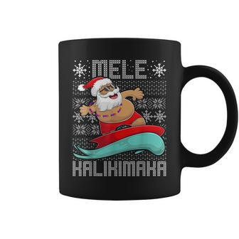 Christmas Ugly Sweater Mele Kalikimaka Apparel Santa Surf Coffee Mug - Seseable