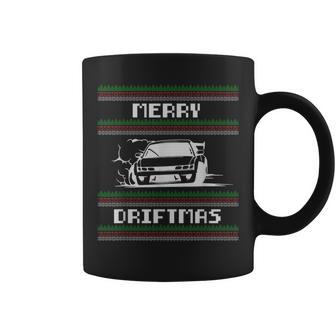 Christmas Ugly Sweater Pun Merry Driftmas Car Drift Racer Coffee Mug - Seseable