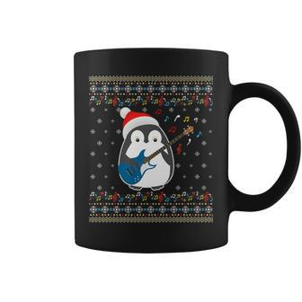 Christmas Ugly Sweater Xmas Family Matching Penguin Guitar Coffee Mug | Mazezy