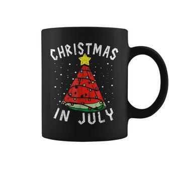 Christmas Watermelon Tropical Summer Christmas In July Summer Funny Gifts Coffee Mug | Mazezy