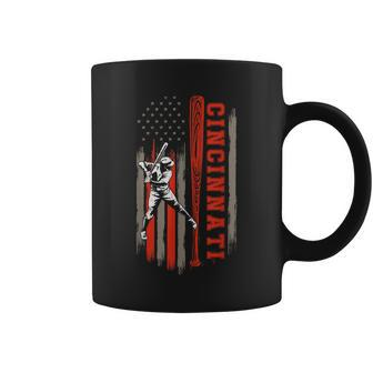 Cincinnati City Baseball Lover American Us Flag Coffee Mug - Monsterry AU