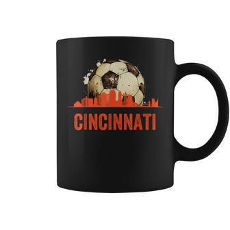 Cincinnati Soccer Queen City Skyline Futbol Fan Coffee Mug - Monsterry CA