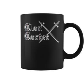 Clan Carter Surname Last Name Scottish Tartan Funny Last Name Designs Funny Gifts Coffee Mug | Mazezy