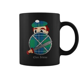 Clan Irvine Surname Last Name Scottish Tartan Crest Funny Last Name Designs Funny Gifts Coffee Mug | Mazezy