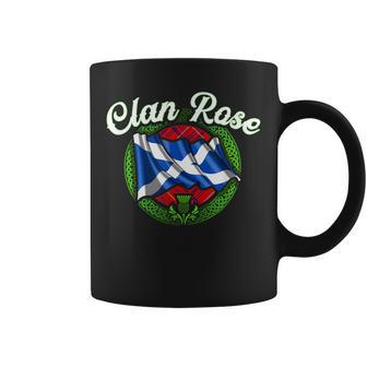 Clan Rose Tartan Scottish Last Name Scotland Flag Funny Last Name Designs Funny Gifts Coffee Mug | Mazezy AU