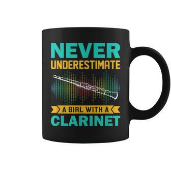 Clarinet Gift Never Underestimate A Girl With A Clarinet Coffee Mug | Mazezy
