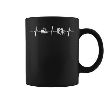 Classic 80S Edm House Music Lover Boots And Cats Heartbeat Coffee Mug | Mazezy