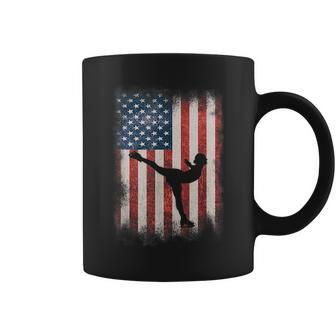 Classic Retro Usa American Flag Figure Skater Skating Usa Funny Gifts Coffee Mug | Mazezy