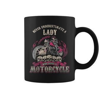 Classy Lady Biker Chick Gift Never Underestimate Motorcycle Coffee Mug - Seseable