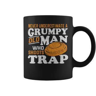 Clay Target Shooting Never Underestimate Grumpy Old Man Trap Coffee Mug - Seseable